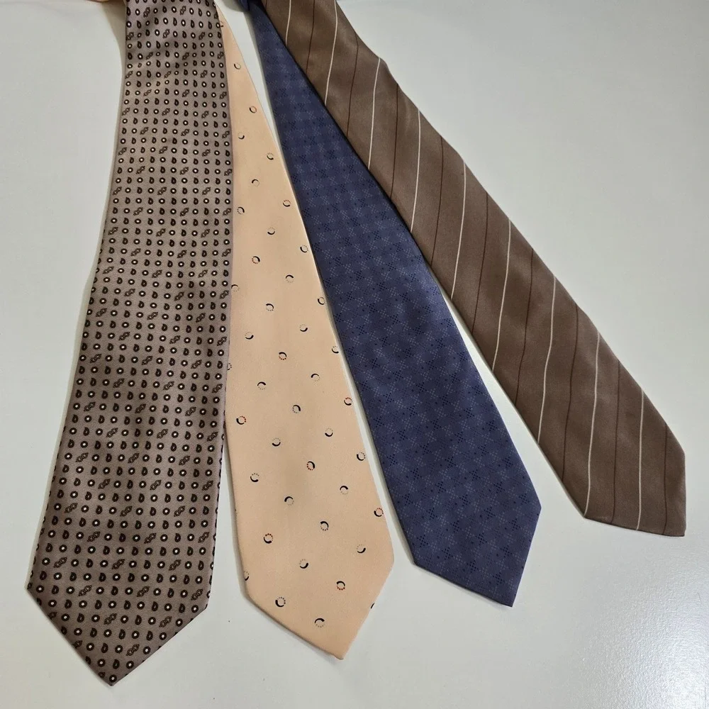 Lot 4x VTG Paco Rabanne Paris Men's Neck Ties Designer Handmade Italy 100% Silk